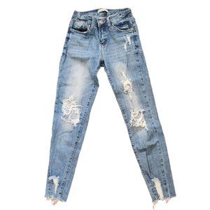 Hammer Jeans Women’s Los Angeles Blue Light Wash Distress High Rise Denim sz 3